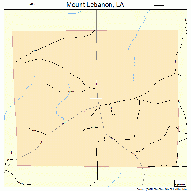 Mount Lebanon, LA street map