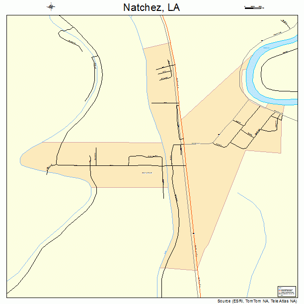 Natchez, LA street map