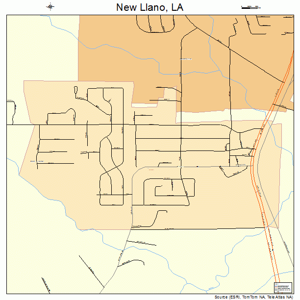 New Llano, LA street map