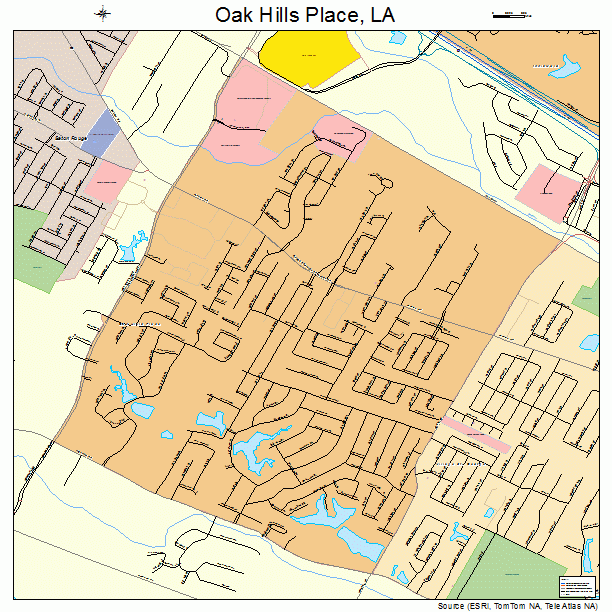 Oak Hills Place, LA street map
