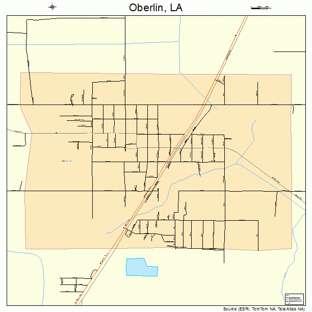 Oberlin, LA street map