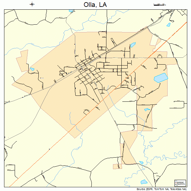 Olla, LA street map