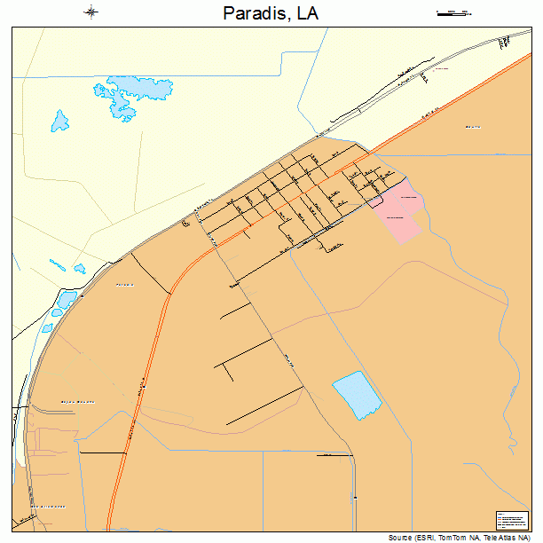 Paradis, LA street map