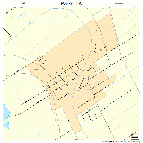 Parks, LA street map