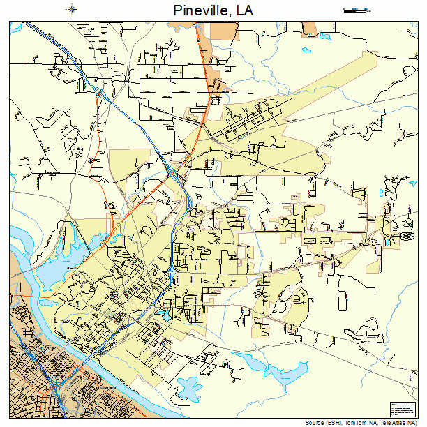 Pineville, LA street map