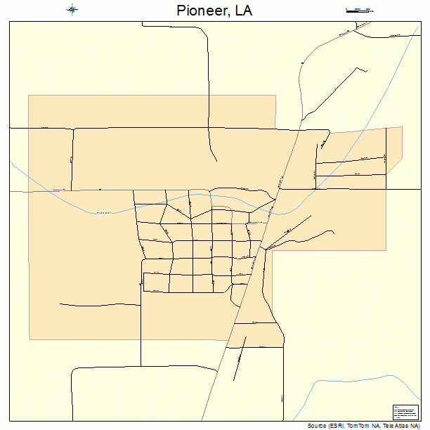 Pioneer, LA street map