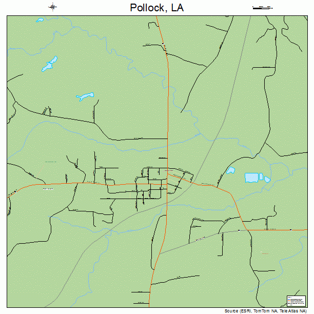 Pollock, LA street map