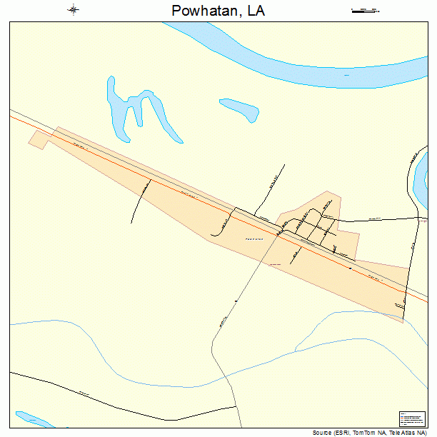 Powhatan, LA street map