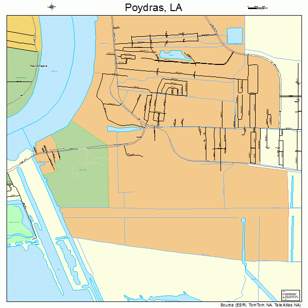Poydras, LA street map