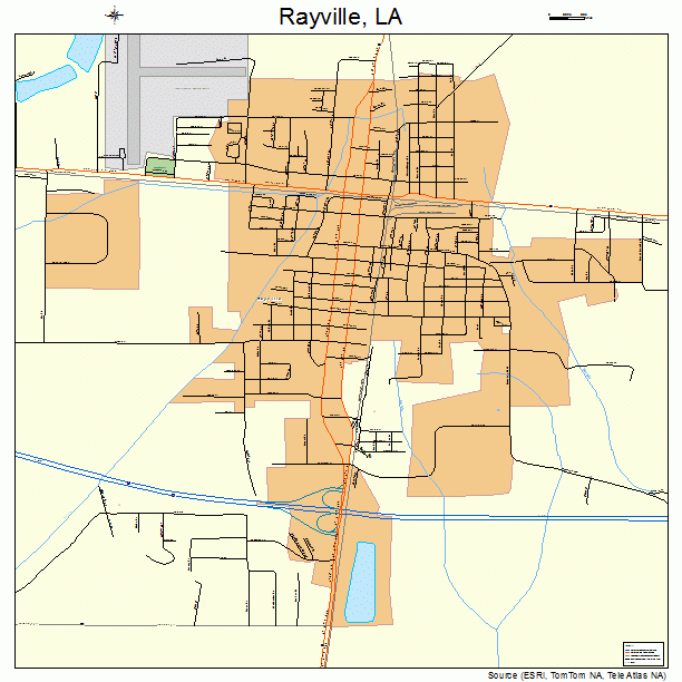 Rayville, LA street map