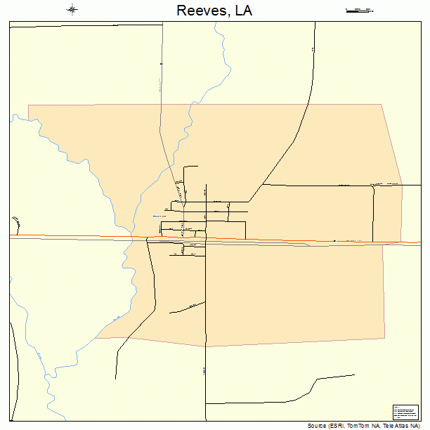 Reeves, LA street map