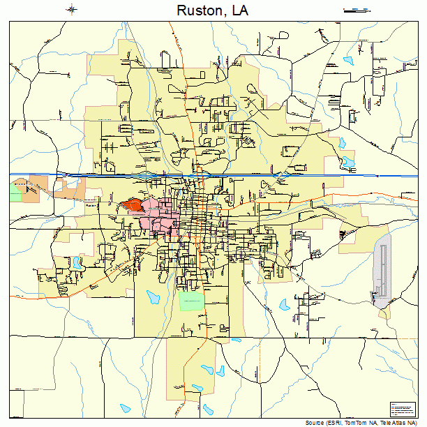 Ruston, LA street map