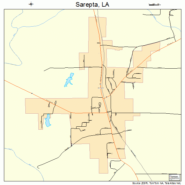 Sarepta, LA street map