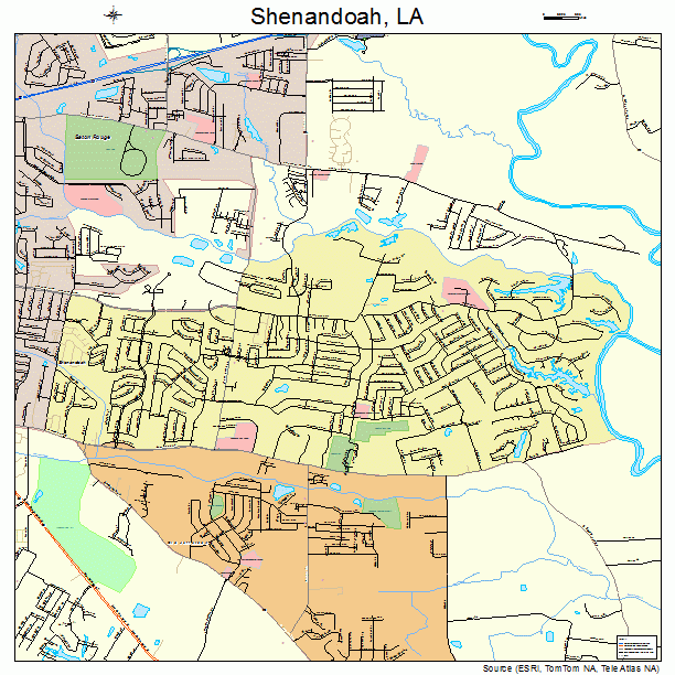 Shenandoah, LA street map