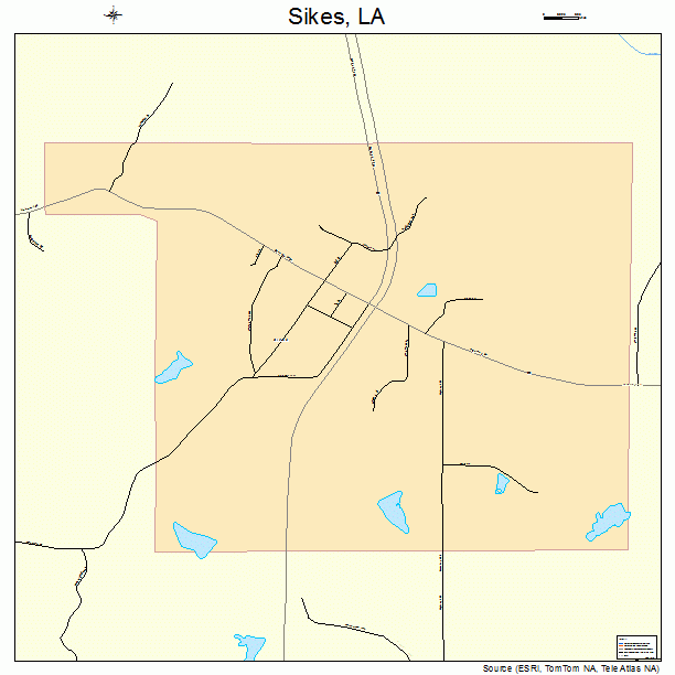 Sikes, LA street map