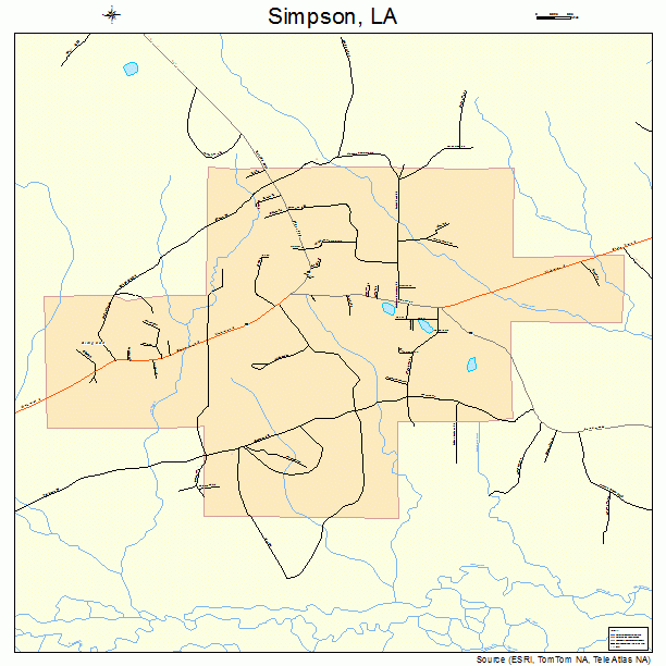 Simpson, LA street map