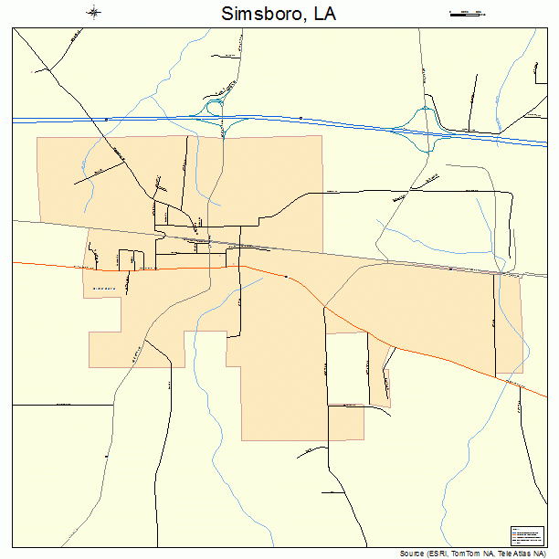 Simsboro, LA street map