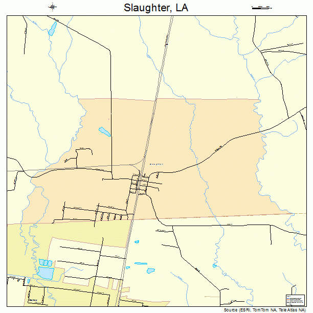 Slaughter, LA street map