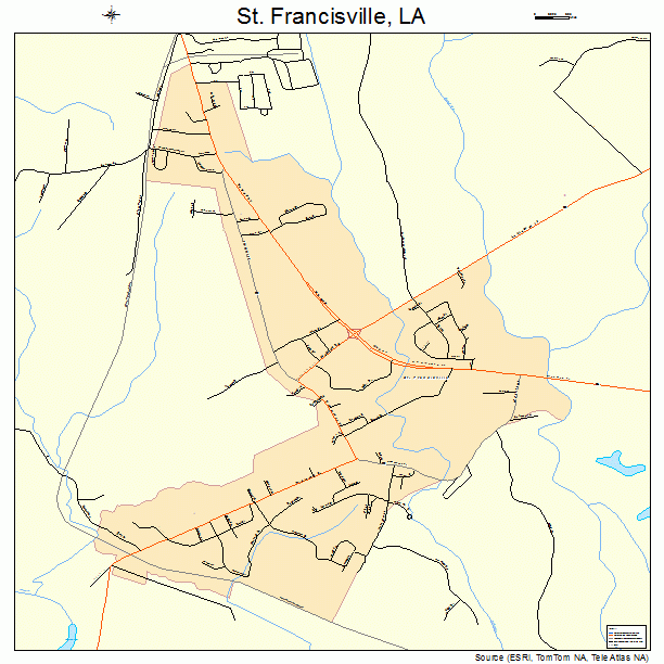 St. Francisville, LA street map