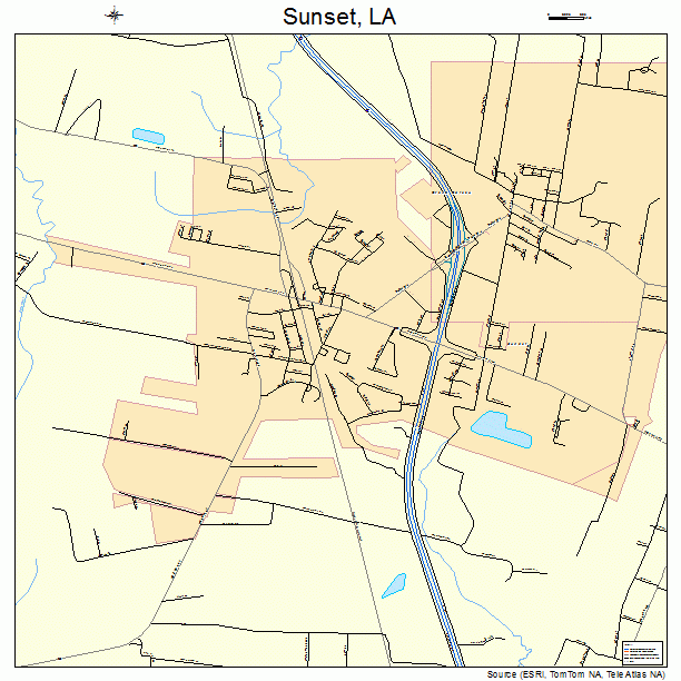 Sunset, LA street map