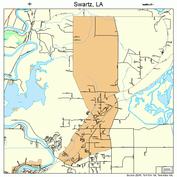 Swartz, LA street map