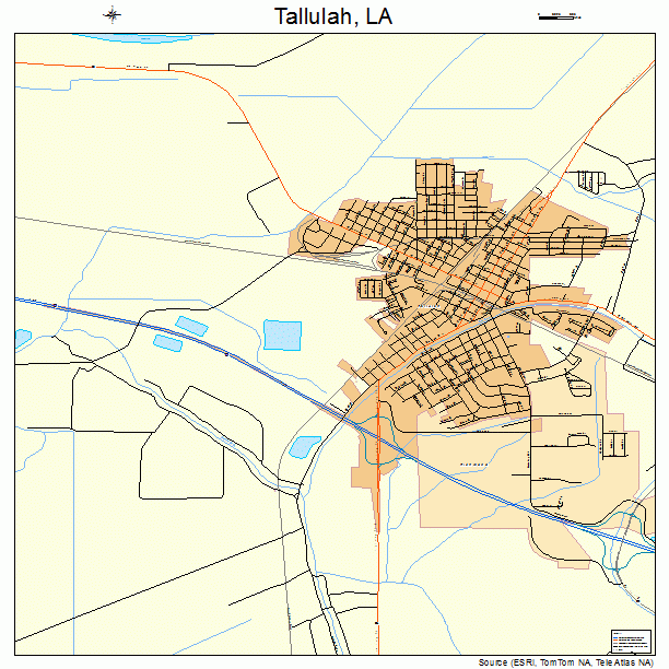 Tallulah, LA street map