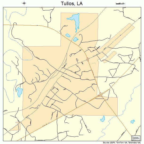 Tullos, LA street map