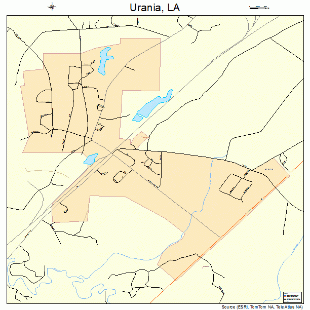 Urania, LA street map