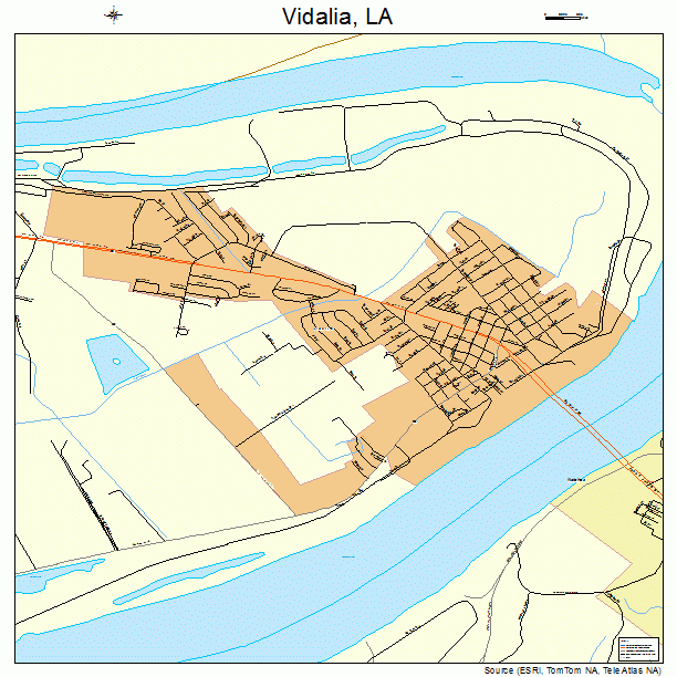 Vidalia, LA street map