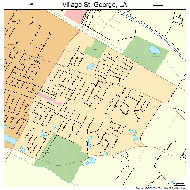 Village St. George, LA street map