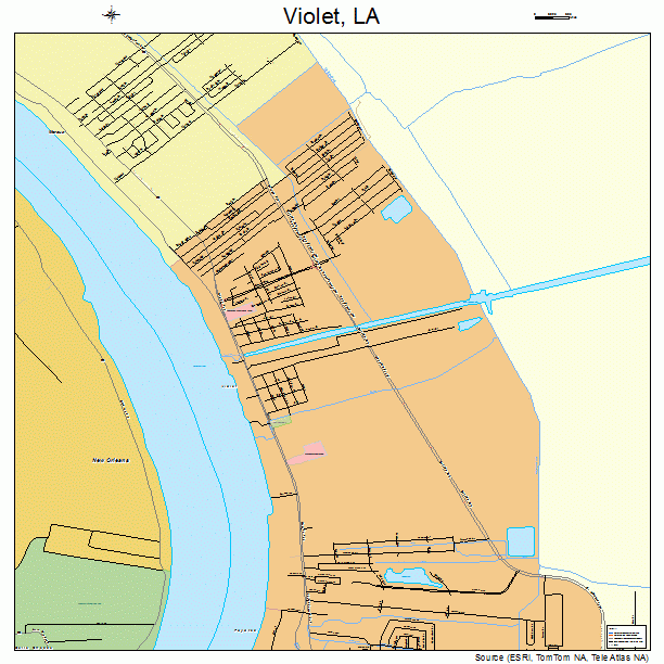 Violet, LA street map