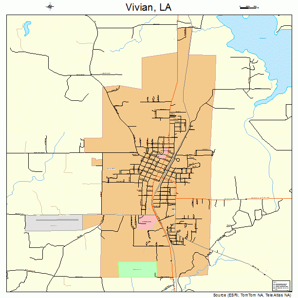 Vivian, LA street map