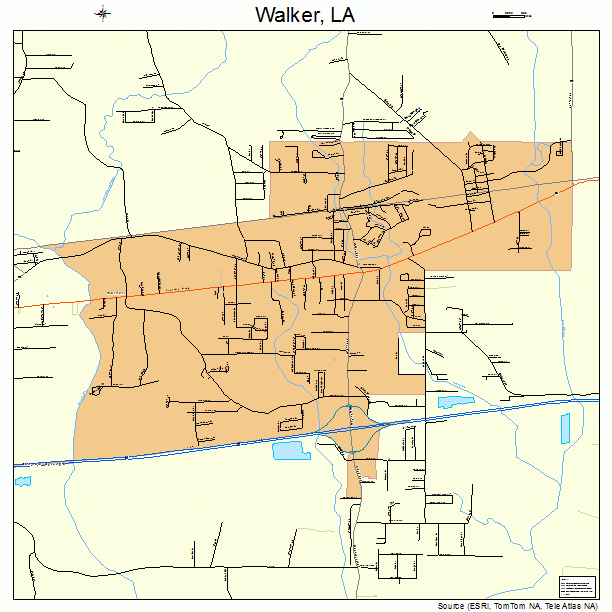 Walker, LA street map