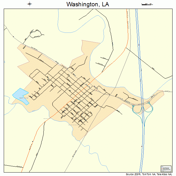 Washington, LA street map