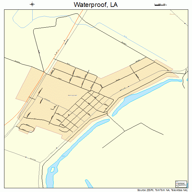 Waterproof, LA street map