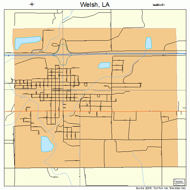 Welsh, LA street map