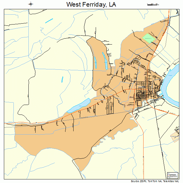 West Ferriday, LA street map