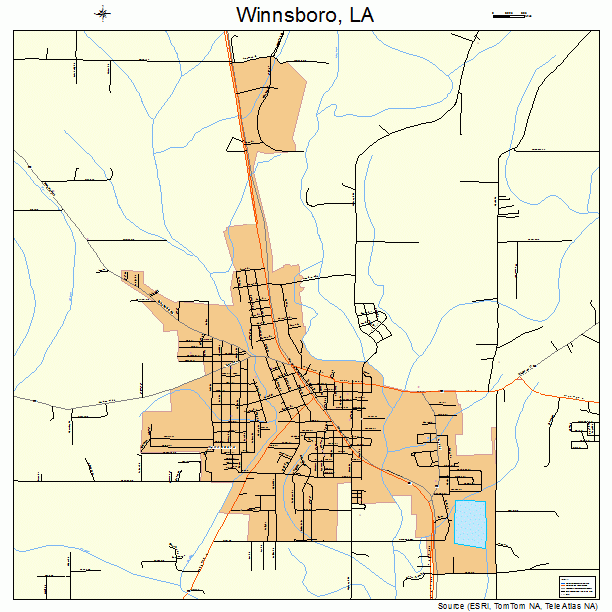 Winnsboro, LA street map