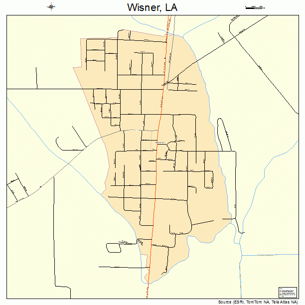 Wisner, LA street map