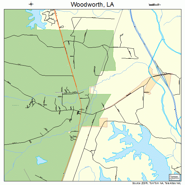 Woodworth, LA street map