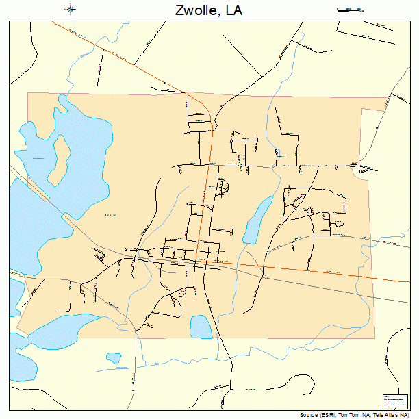 Zwolle, LA street map