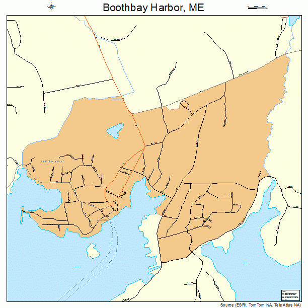 Boothbay Harbor, ME street map