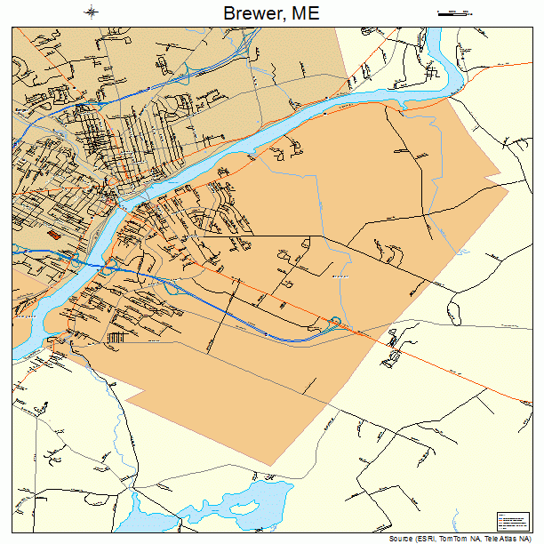 Brewer, ME street map