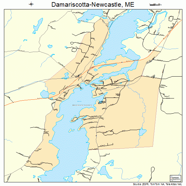 Damariscotta-Newcastle, ME street map