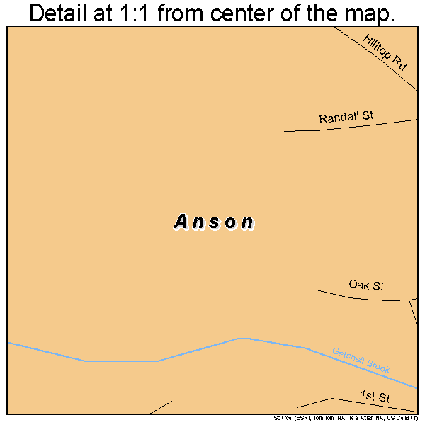 Anson, Maine road map detail