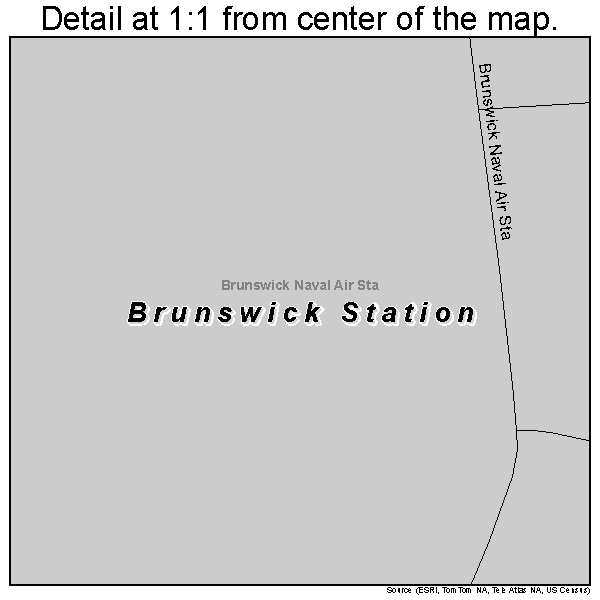 Brunswick Station, Maine road map detail