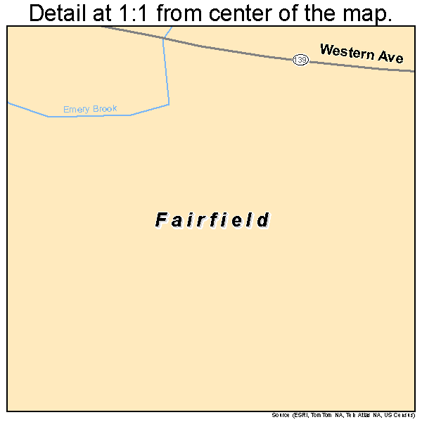 Fairfield, Maine road map detail