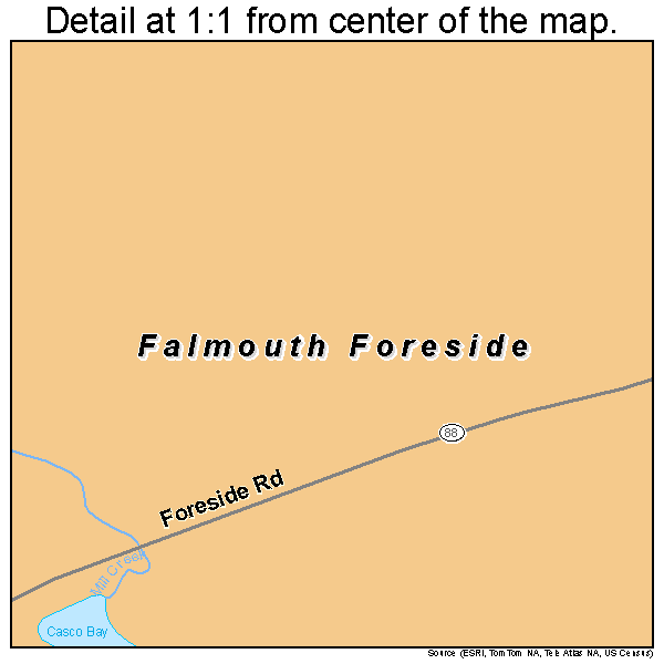 Falmouth Foreside, Maine road map detail