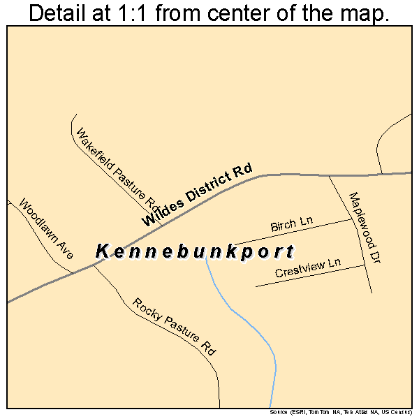 Kennebunkport, Maine road map detail