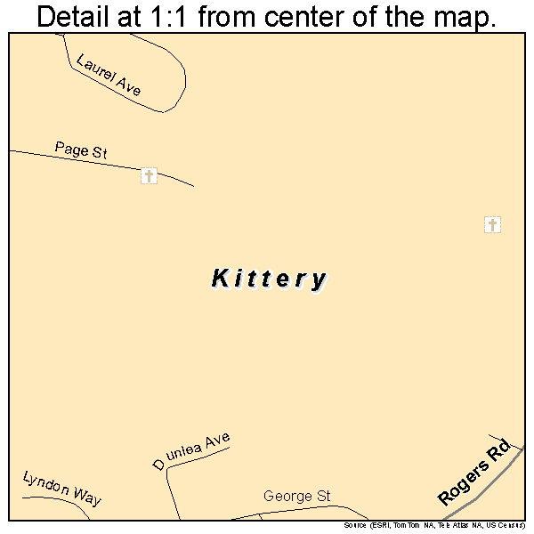 Kittery, Maine road map detail